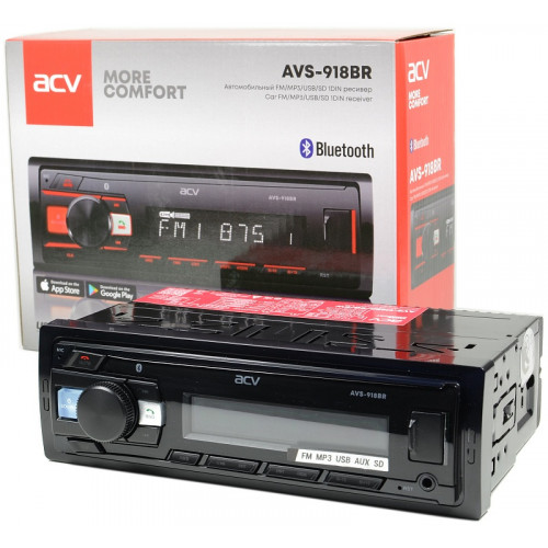Автомагнитола ACV AVS-918BR красный Bluetooth